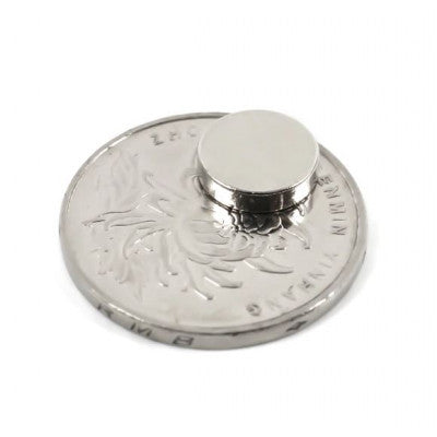 An 10mm x 2.5mm (10x2.5 mm) Neodymium Disc Strong Magnet