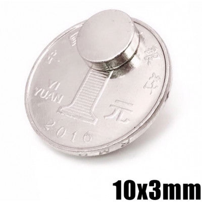 An 10mm x 3mm (10x3 mm) Neodymium Disc Strong Magnet