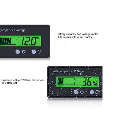 An 12-84V Battery Power Display Meter Lithium Battery Lead-acid Battery Power Display GY-6GS Green 3 Strings Lithium Battery