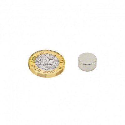 An 12mm x 6mm (12x6 mm) Neodymium Disc Strong Magnet