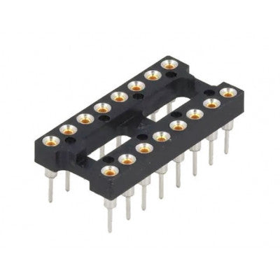 An 16 Pin Machined IC Base/Socket (Round Holes)