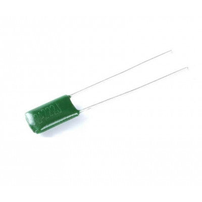 An 2.2nF (0.0022uF - 2A222J) - 100V Polyester Film Capacitor