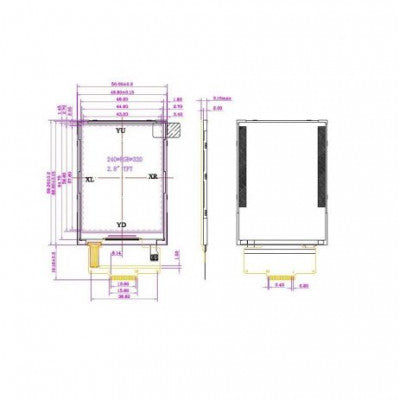 An 2.8 inch TFT Screen Module with SPI Interface 240x320 without Touch