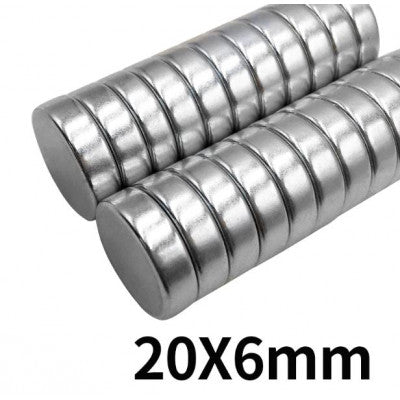 An 20mm x 6mm (20x6 mm) Neodymium Disc Strong Magnet