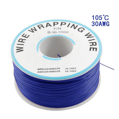 An 230m P/N B-30-1000 Insulated PVC Coated 30AWG Wire Wrapping Wire-BLUE