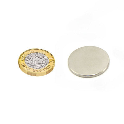 An 25mm x 2mm (25x2 mm) Neodymium Disc Strong Magnet