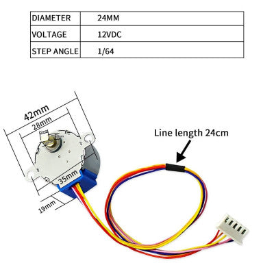 An 28BYJ-48 12V 4-Phase Stepper Step Motor 28BYJ-48