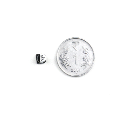 An 33uF 25V (SMD) Electrolytic Capacitor - 5 Pieces Pack