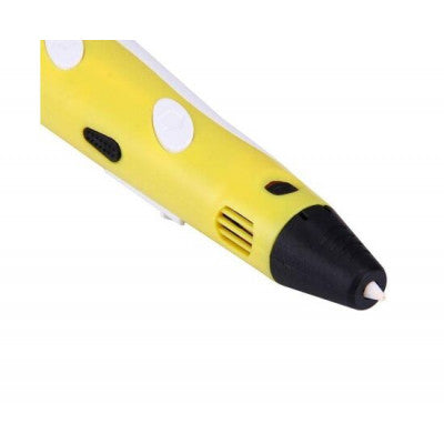 An 3D Printing Pen with Filament and Power Adapter - Yellow color