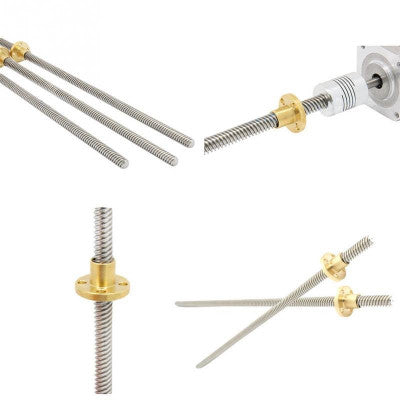 An 500mm Trapezoidal 4 Start Lead Screw 10mm Thread 2mm Pitch Lead Screw with Copper Nut