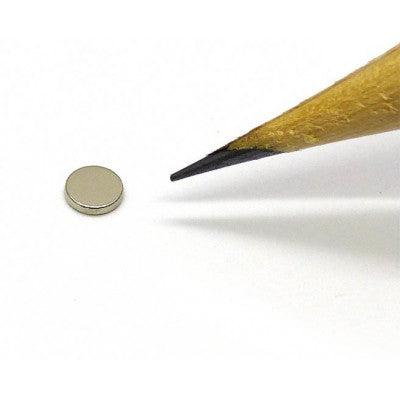 An 5mm x 1.5mm (5x1.5 mm) Neodymium Disc Strong Magnet