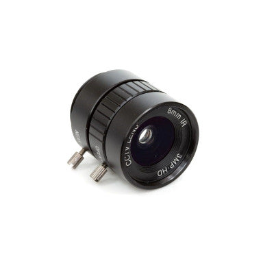 An Arducam 8mm CS Mount Lens for Raspberry Pi HQ Camera with Manual Focus and Adjustable Aperture