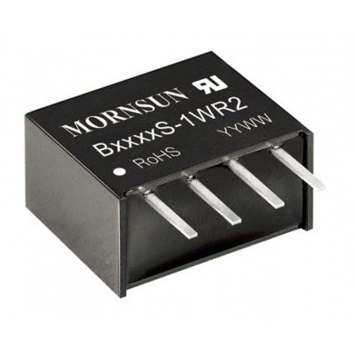 An B1224S-1WR2 Mornsun 12V to 24V DC-DC Converter 1W Power Supply Module - Compact SIP/DIP Package