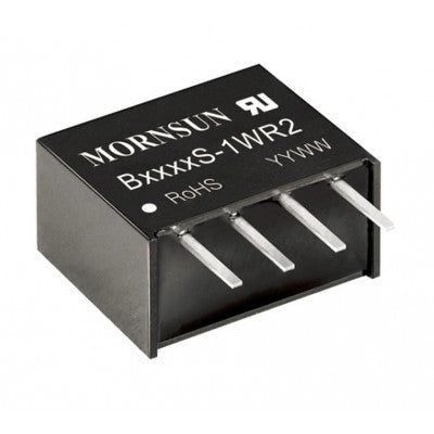 An B1512S-1WR2 Mornsun 15V to 12V DC-DC Converter 1W Power Supply Module - Compact SIP/DIP Package