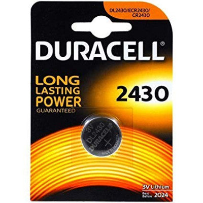 An Duracell DL2430 (CR2430) 3V 285mAh Lithium Coin Cell Battery