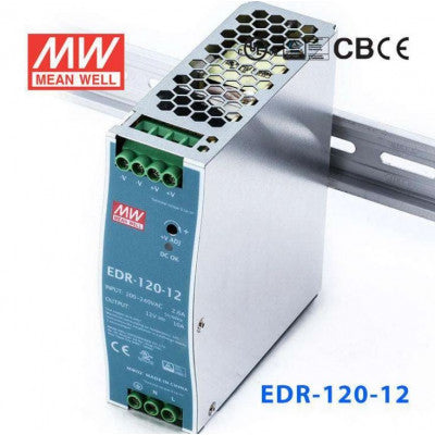 An EDR-120-12 Mean well SMPS - 12V 10A 120W Din Rail Metal Power Supply