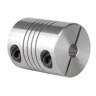 An Flexible Aluminium Coupling OD: 25mm x L: 32mm Bore: 5x8mm