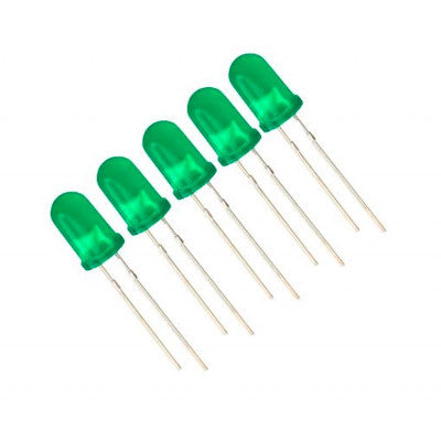 An Green LED - 5mm Diffused - 5 Pieces Pack