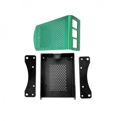 An Green Metal Aluminum Case support fans for Raspberry 3B+/3B