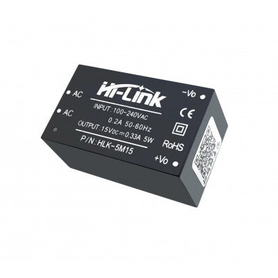 An HLK-5M15 Hi-Link 15V 5W AC to DC Power Supply Module