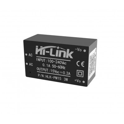 An HLK-PM15 Hi-Link 15V 3W AC to DC Power Supply Module