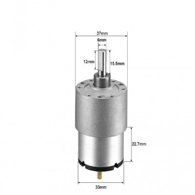 An JGB37-520 DC12V 960RPM/MIN Miniature Forward and Reverse Brushed DC Speed Reducer Motor