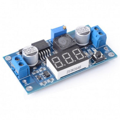 An LM2596 DC-DC Buck Converter Step Down Power Supply Module with Digital Voltage Display