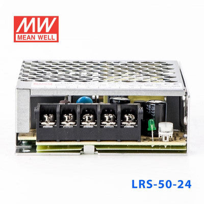 An LRS-50-24 Mean Well SMPS - 24V 2.2A - 52.8W Metal Power Supply