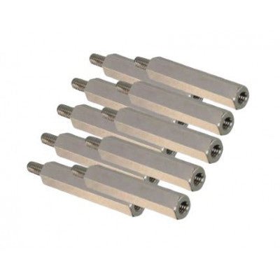 An M3x40mm Male to Female Nickel Plated Brass Hex Standoff Spacer - 5 Pieces pack