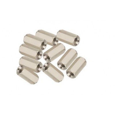 An M4x5mm Female to Female Nickel Plated Brass Hex Standoff Spacer - 5 Pieces pack