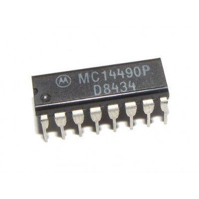 An MC14490 Hex Contact Bounce Eliminator IC DIP-16 Package