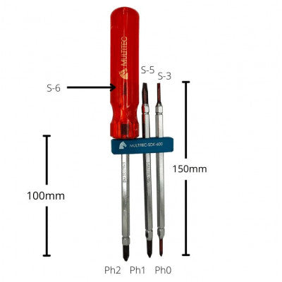 An Multitec SDK-600 6 In 1 Multibit Stubby Reversible Screw Driver Set