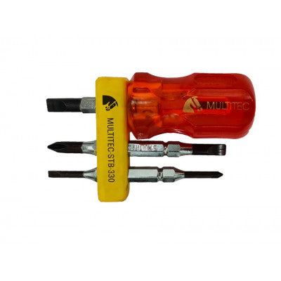 An Multitec STB-330 6 In 1 Multibit Stubby Reversible Screw Driver Set