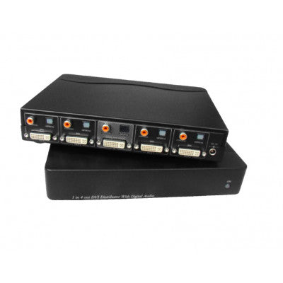 An MX 1 In 4 Out DVI Distribution Splitter with Digital Audio (MX-3189)