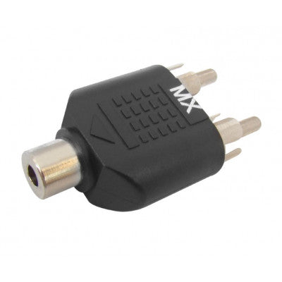 An MX 2 RCA Male Plug To MX EP Stereo Female Socket 3.5mm Connector (MX-3166)