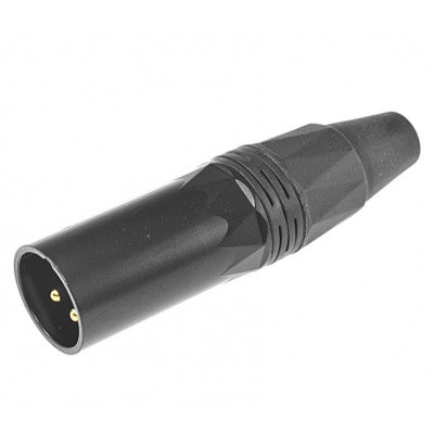 An MX 3 Pin MIC Male Plug Connector XLR Black Coated (MX-3781)