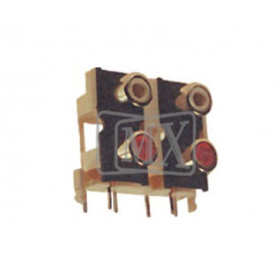 An MX 4 Way RCA Female Socket Connector PCB Mounting Narrow (MX-324A)