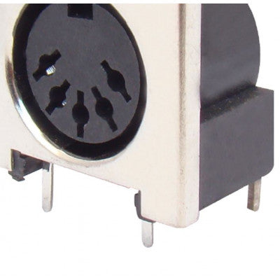 An MX 5 Pin DIN Female Connector PCB Mounting With Shielding (MX-445A)