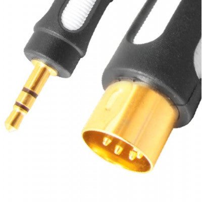 An MX EP Stereo Male Plug 3.5mm To MX 5 Pin DIN Male Plug Cord Gold Plated 1.5 Meter (MX-2976)