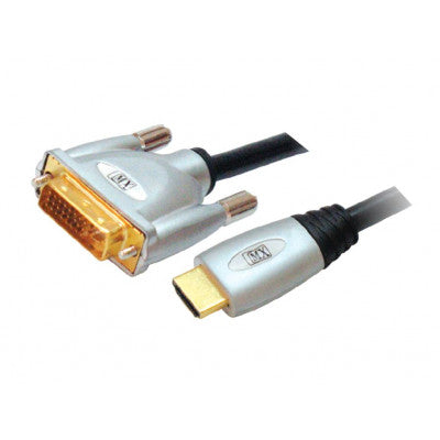 An MX HDMI 19 Pin Male Plug To DVI-D Male Plug Cord Metal Shield 10 Meter (MX-2693B)