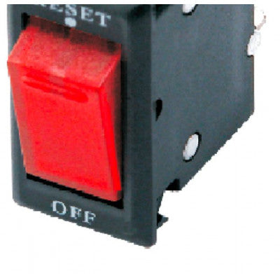 An MX Rocker Switch with Built In Circuit Breaker Rating 15A-250V SPST-3P (MX-1908)