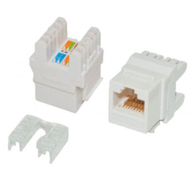 An MX UTP CAT 6A Keystone Jack 180 Degree - White (MX-4065)