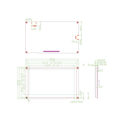 An Nextion 18.1 cm (7 inch) Intelligent NX8048P070-011R HMI Resistive Touch Display
