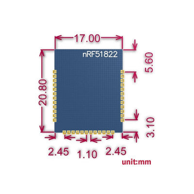 An NRF51822 BLE4.0 Bluetooth 2.4G Wireless Module, Onboard Rev3