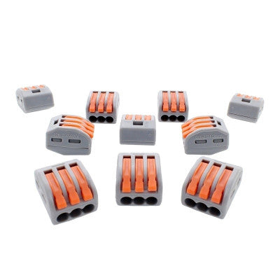 An PCT-213 0.08-2.5mm 3 Pole Wire Connector Terminal Block with Spring Lock Lever for Cable Connection