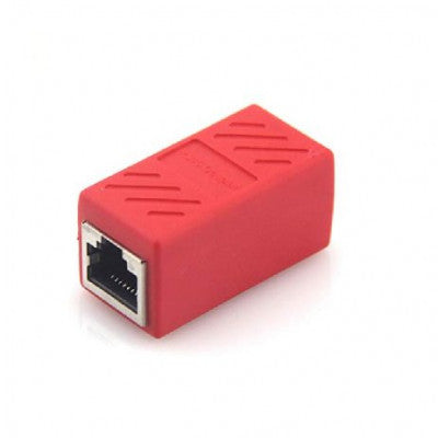 An Red RJ45 Female To Female CAT6 Network Ethernet LAN Connector Adapter