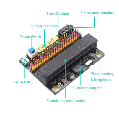 An Robotbit IOBIT V2.0 Micro:bit Expansion Board