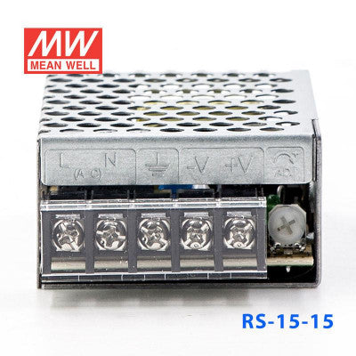 An RS-15-15 Mean Well SMPS - 15V 1A - 15W Metal Power Supply