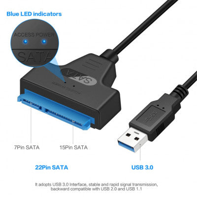 An SATA 3.0 to USB 3.0 Adapter Cable Supports up to 6 GB/S - 45 cm