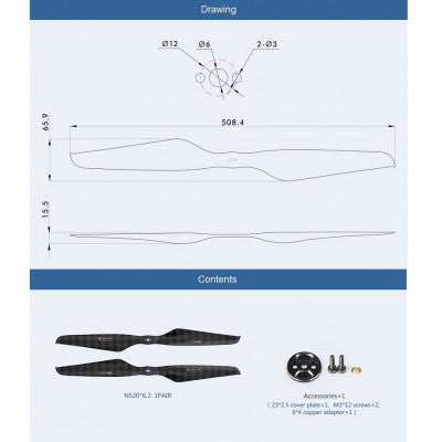 An T Motor NS20*6.2 Prop-2PCS/PAIR